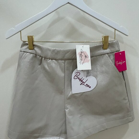 Vince Vegan Leather Shorts, Bone - Picture 4 of 4